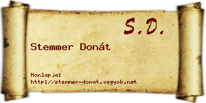 Stemmer Donát névjegykártya